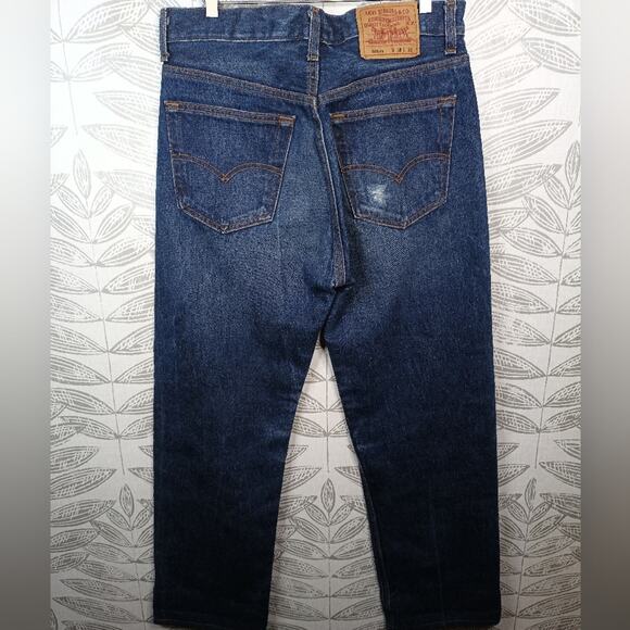 Green Star x Levi's Boyfriend Trousers Distressed Blue Denim 501xx High Waist - Picture 7 of 9